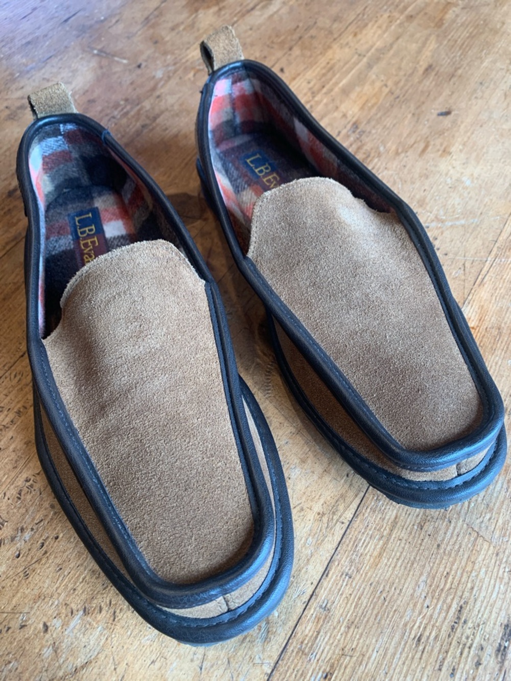 L.B. Evans Men's Brown Suede Slip-On Loafers with Black Trim